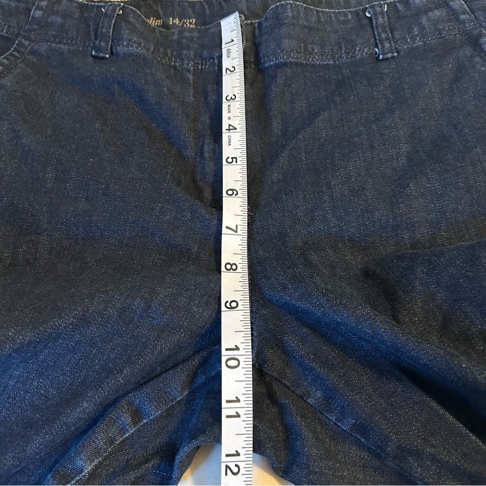 Talbots Jeans Modern Slim Fit Womens Size 14/32 Dark Wash Tapered Leg Denim - Picture 8 of 10